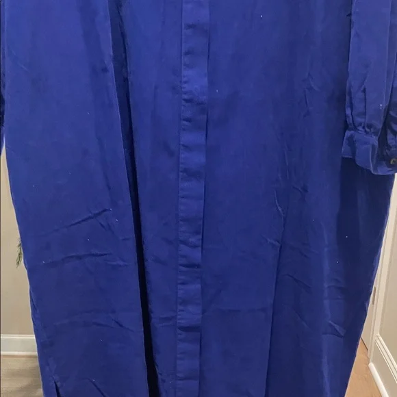 Sacrecaeur Blue micro coudoroy Long Sleeve shirt Dress(bw) - Picture 5 of 8